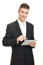 Young businessman with tablet pc