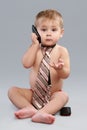 Young businessman talk on cell phone
