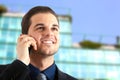 Young businessman talking at phone Royalty Free Stock Photo