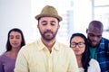 Young businessman with team relaxing Royalty Free Stock Photo