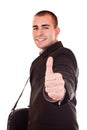Young businessman with thumb up Royalty Free Stock Photo