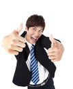 Young businessman with thumb up Royalty Free Stock Photo