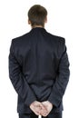 Young businessman waiting from behind