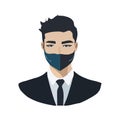 Young businessman wearing a mask