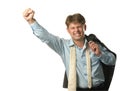 The young businessman - the winner. Royalty Free Stock Photo