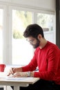 Young businessman working in architect studio Royalty Free Stock Photo