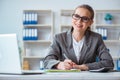 The young businesswoman accountant working in the office