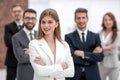 young businesswoman on the background of her business team Royalty Free Stock Photo