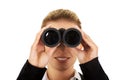 Young businesswoman with a binocular