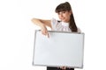 Young businesswoman with blank sign Royalty Free Stock Photo