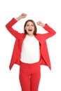 Young businesswoman celebrating victory Royalty Free Stock Photo