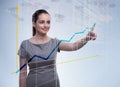 The young businesswoman with chart diagrams