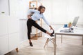 Young Businesswoman Doing Yoga Royalty Free Stock Photo