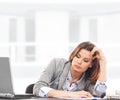A young businesswoman feeling tired on the work Royalty Free Stock Photo