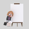 Young businesswoman giving a presentation at white board Royalty Free Stock Photo