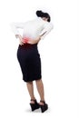 Young businesswoman having back pain Royalty Free Stock Photo