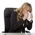 Young businesswoman with hayfever Royalty Free Stock Photo