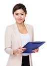 Young businesswoman hold with file board Royalty Free Stock Photo