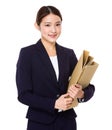 Young businesswoman hold with file pad Royalty Free Stock Photo