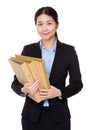 Young Businesswoman hold with folder Royalty Free Stock Photo