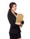 Young businesswoman hold with folder Royalty Free Stock Photo