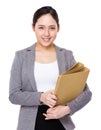 Young businesswoman hold with folder Royalty Free Stock Photo