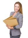 Young businesswoman hold with folder Royalty Free Stock Photo