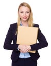 Young Businesswoman hold with folder Royalty Free Stock Photo