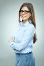 Young businesswoman isolated studio portrait. Royalty Free Stock Photo