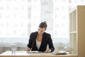 Young businesswoman or lawyer signing document Royalty Free Stock Photo