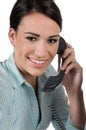 Young businesswoman on the phone, isolated Royalty Free Stock Photo