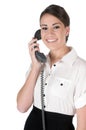 Young businesswoman on the phone, isolated Royalty Free Stock Photo