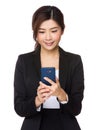 Young businesswoman read on the cellphone Royalty Free Stock Photo