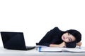 Young Businesswoman Sleeping - Isolated Royalty Free Stock Photo