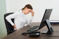 Businesswoman Suffering From Backache And Headache Royalty Free Stock Photo