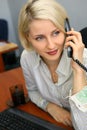 Young businesswoman talk on the phone