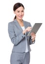 Young businesswoman touch on tablet pc