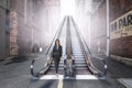 Young businesswoman walking towards success Royalty Free Stock Photo