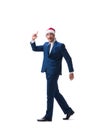 The young busnessman wearing santa hat in christmas concept on white Royalty Free Stock Photo