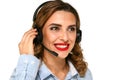 Young call-center assistant with headphones