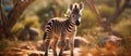 A young Cape mountain zebra Generative AI