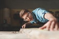 Young carpenter at work Royalty Free Stock Photo