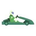 Young carting racer icon cartoon vector. Auto speed