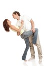 Young casual couple dancing. Royalty Free Stock Photo