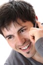 Young casual man on the phone Royalty Free Stock Photo