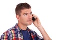 Young casual man on the phone Royalty Free Stock Photo