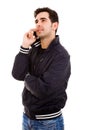 Young casual man on the phone Royalty Free Stock Photo