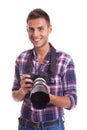 Young casual photographer Royalty Free Stock Photo