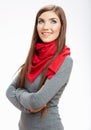 Young casual woman style over white Royalty Free Stock Photo