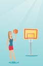 Young caucasian basketball player spinning a ball. Royalty Free Stock Photo